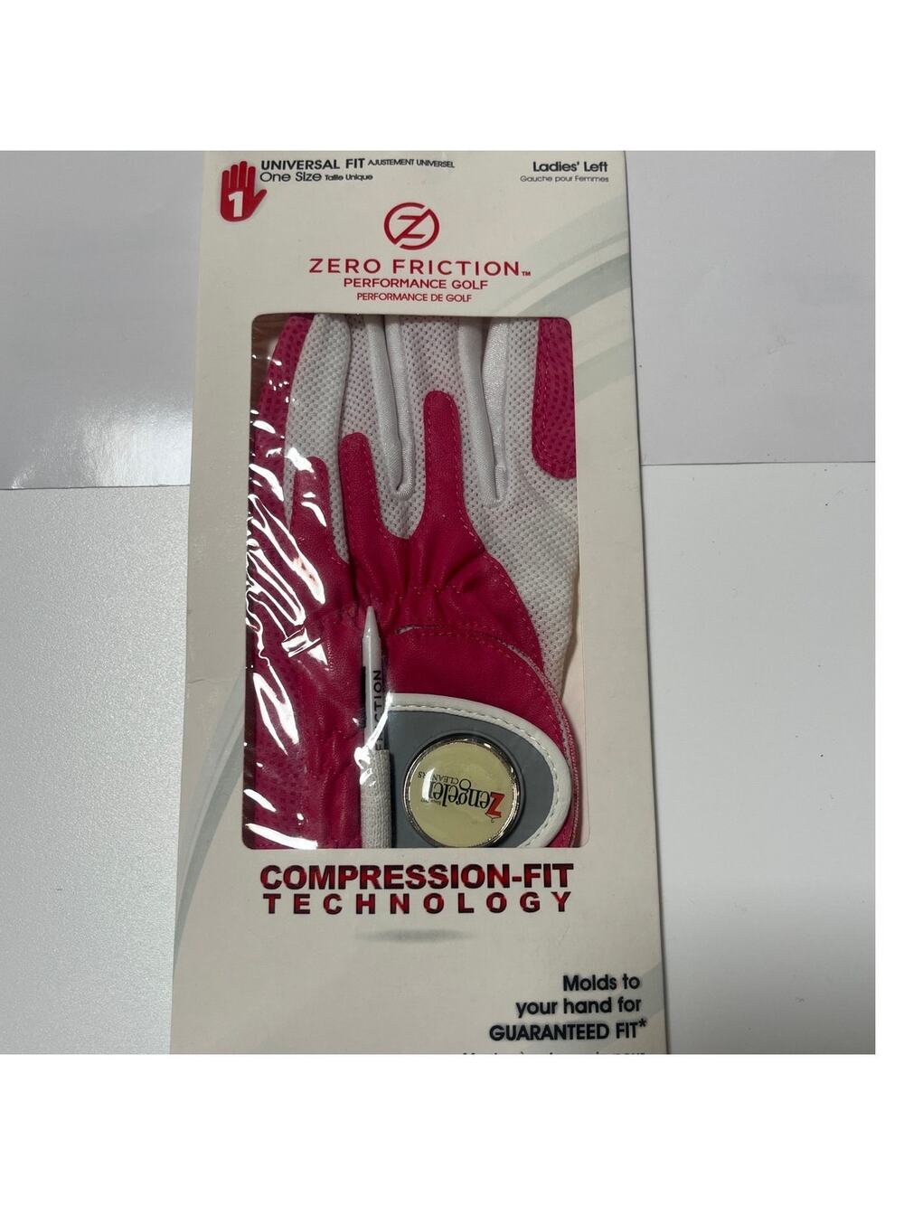 Zero Friction Ladies' Compression Pink Left Hand Golf Glove NWT